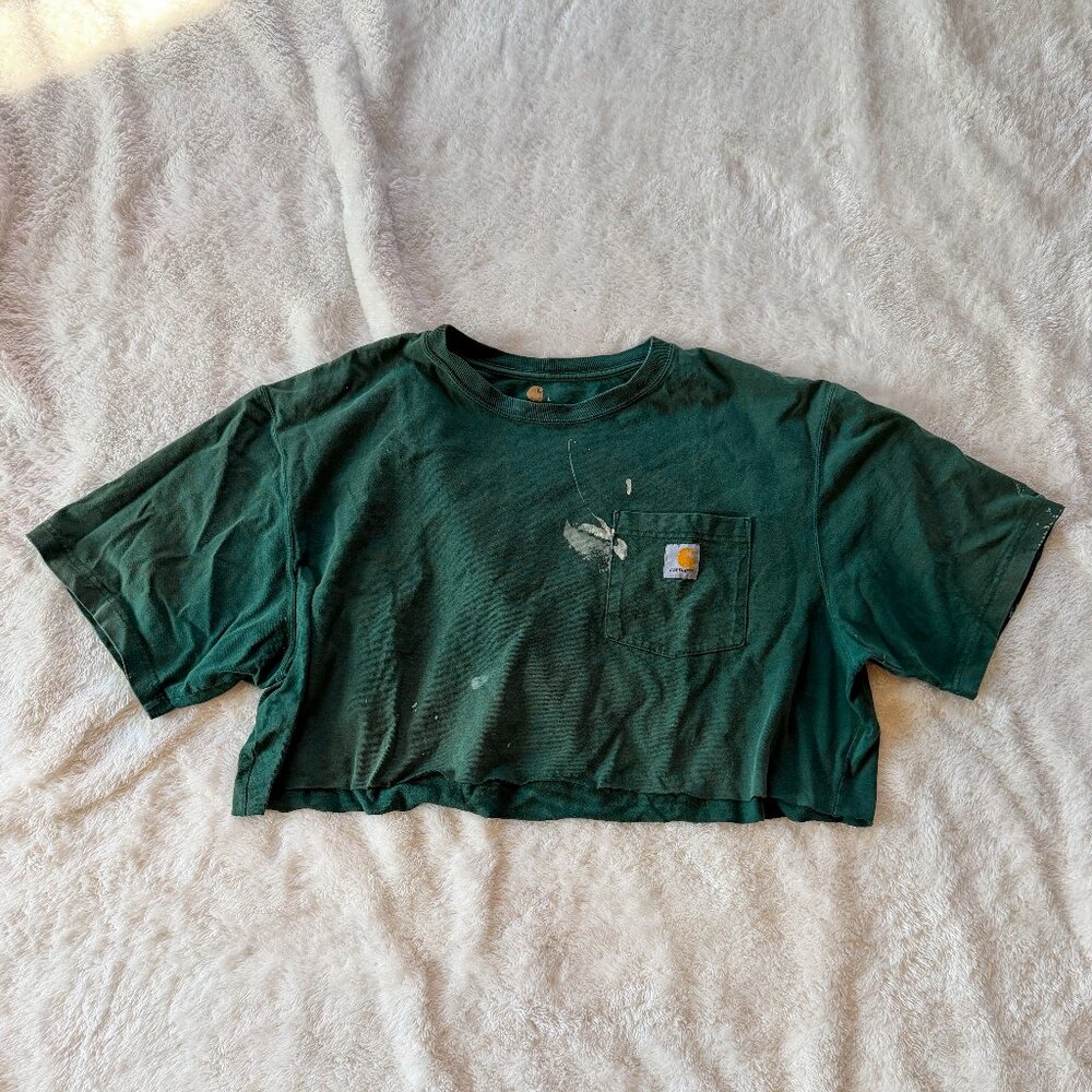 VIntage Distressed Carhartt Crop Tee